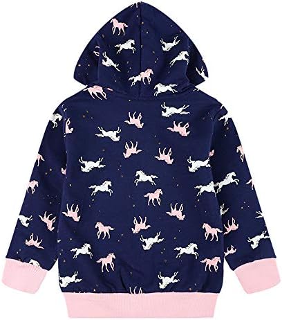 Baby Girl Zip-up Jacket Rainbow Unicorn Cotton Hoodie Sweatshirt Toddler Fall - Image 5