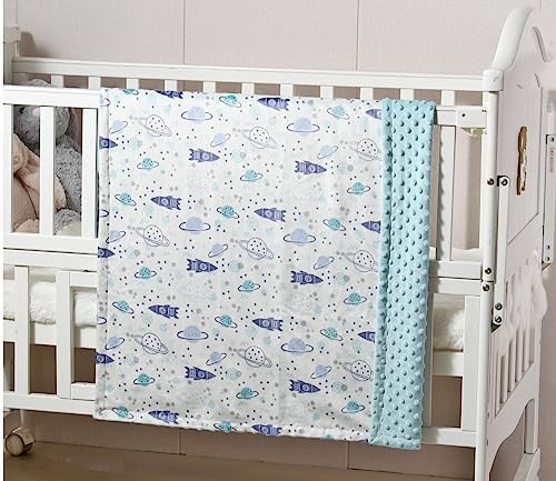 CREVENT Minky Baby Blanket for Girls Boys, Soft Plush Receiving Blanket for - Image 4