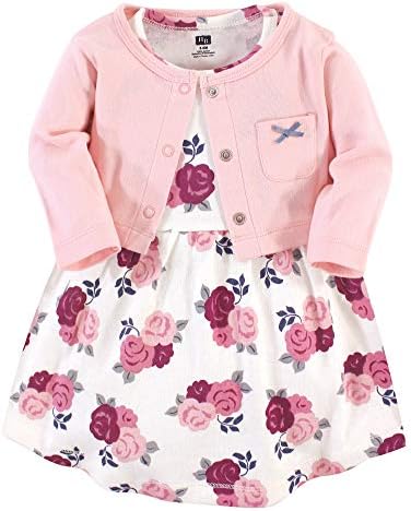 Hudson Baby Infant and Toddler Girls Cotton Dress and Cardigan Set by HudsonBaby