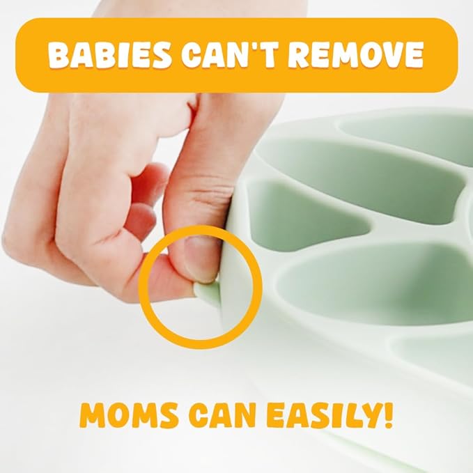 Baby Plates with Suction - Self-Feeding Tools for Baby - Made in Korea - Suction Plates Feeding Essentials - Ideal Baby Food Plates - Perfect Design for Toddlers (Gray, Rabbit)