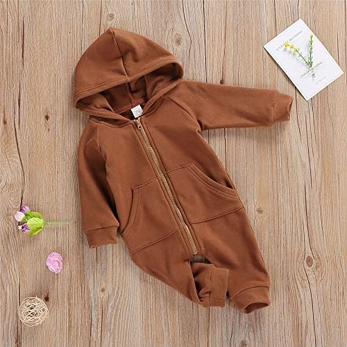 FYBITBO Infant Baby Boys Girls Clothing Zipper Hooded Jumpsuit Romper Long - Image 7