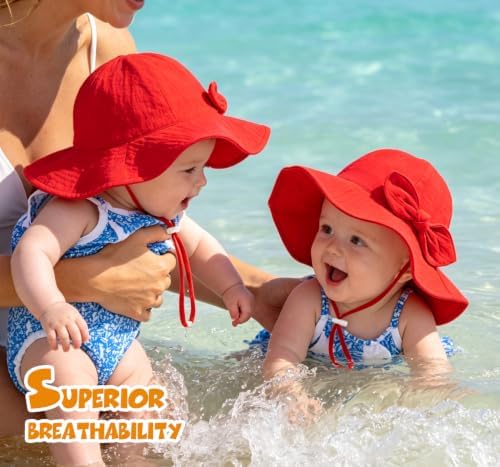 Baby Sun Hat Infant Toddler Girl Kids Sun Protection Beach Bucket Hats - Image 2