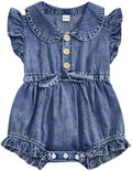 Baby Girl Denim Outfit Button Romper Jean Jumpsuit Shorts Overalls Toddler by Emmababy