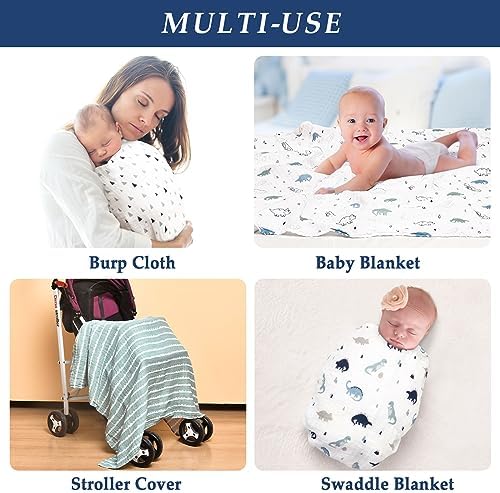 david's kids 4 Pack Baby Muslin Swaddle Blankets, 100% Cotton and Ultra Soft - Image 7