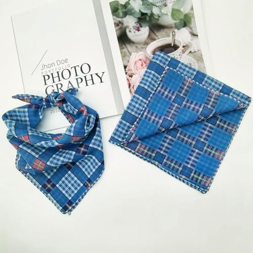Double Layers Two Tones Dog Cotton Bandana Bibs Scarf DCB23 B&W - Image 7