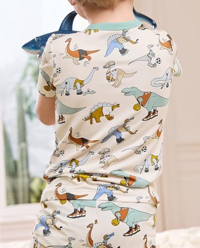 babee Reshinee Bamboo Viscose Toddler Boys Pajamas Set, Short Sleeve Kids - Image 6