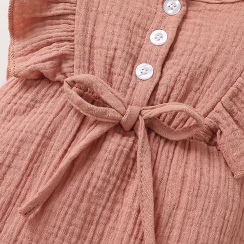 YOUNGER TREE Toddler Baby Girl Ruffled Sleeveless Romper Casual Summer Jumpsuit - Image 6