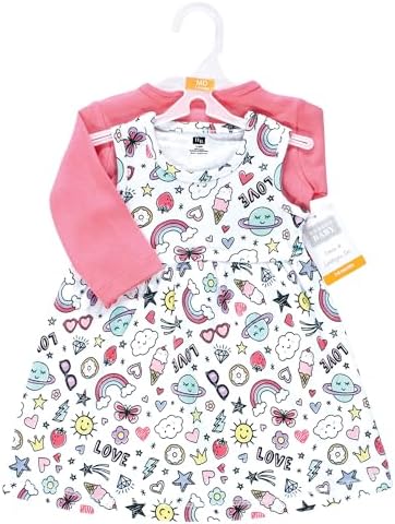 Hudson Baby Infant and Toddler Girls Cotton Dress and Cardigan Set - Image 2