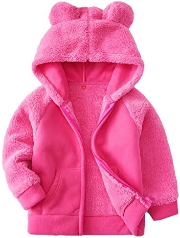 Toddler Winter Coats Baby Boys Girls Fuzzy Sherpa Fleece Jackets - Image 2