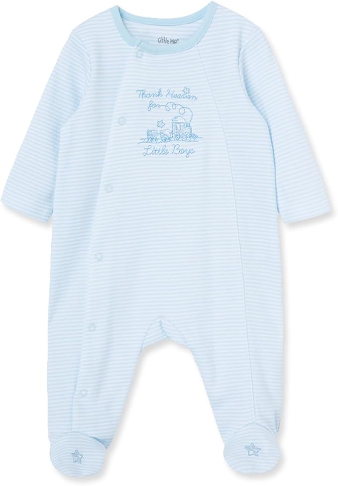Little Me Clothes for Baby Boys' 100% Cotton Scratch-Free Tag Footie Sleeper by LittleMeChildrensApparel