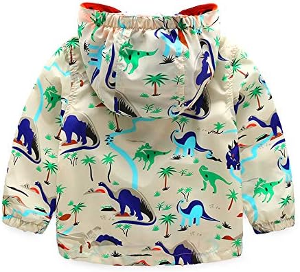 Boys' Hooded Dinosaur Jacket Windbreaker Outerwear - Image 2
