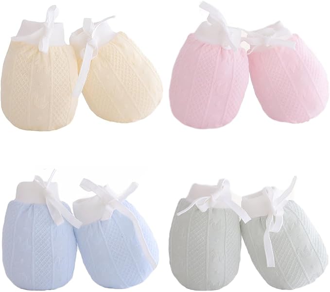 Cute Boys Girls Cotton No Scratch Gloves Drawstring Adjustable Mittens by Adeimoo