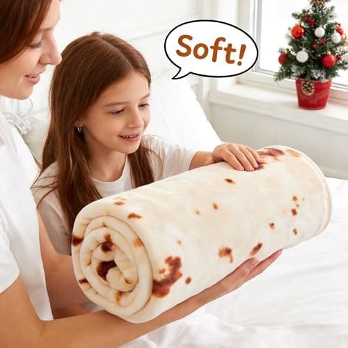 SeaRoomy Burritos Tortilla Throw Blanket, Tortilla Wrap Blanket, Novelty Funny - Image 2