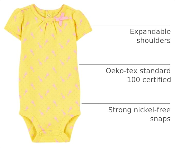 Simple Joys by Carter's Baby Girls 6 Pack Short Sleeve Bodysuit - Image 4