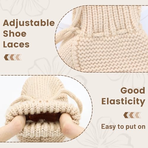 Baby Girl Booties Newborn Knit Crib Shoes Infant Bunny Booties New Born Boy - Image 4