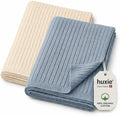 Receiving Blankets, 100% Organic Cotton Knit, Baby Swaddle 2-Pack | by huxie