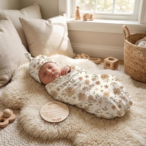 Newborn Receiving Nursery Flower Blanket Baby Swaddle Wrap - Image 3