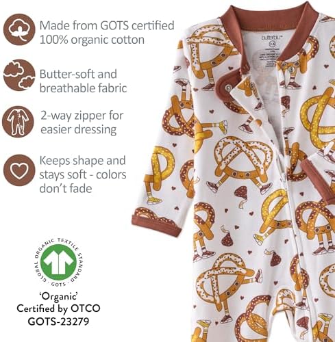 Butterblu Scout Sleep & Play 100% Organic Cotton Footed Zip Front PJs | GOTS - Image 5