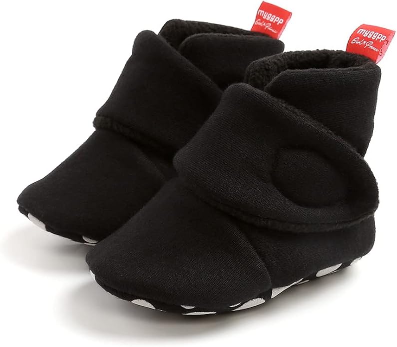 Baby Booties Cozy Fleece Slippers Soft Baby Shoes by GDSDYM