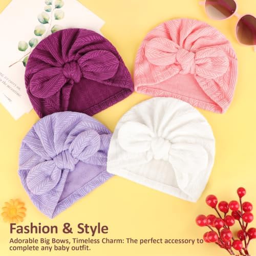 DRESHOW BQUBO Newborn Baby Bow Knot Turban Hat Hospital Hat Baby Infant Beanie - Image 7