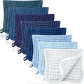 Remagr 8 Packs Muslin Burp Cloths Large 20" x 10", 6 Layers Unisex Baby by Remagr