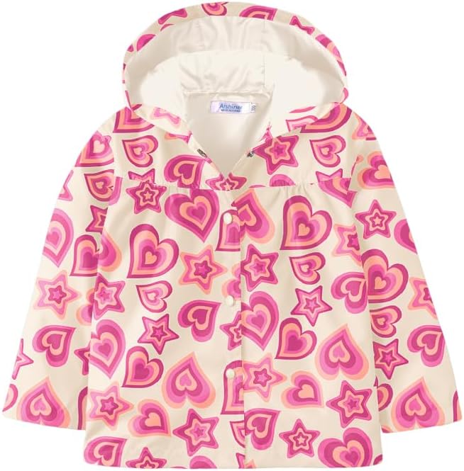 Arshiner Toddler Girls Waterproof Hooded Coat Jacket Outwear Raincoat by Arshiner