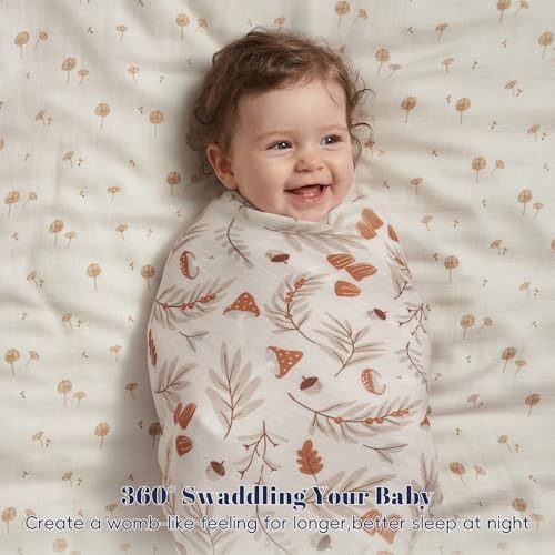 PHF Muslin Swaddle Blankets for Newborn, Large 47x 47 Inches 4 Pack Organic - Image 3