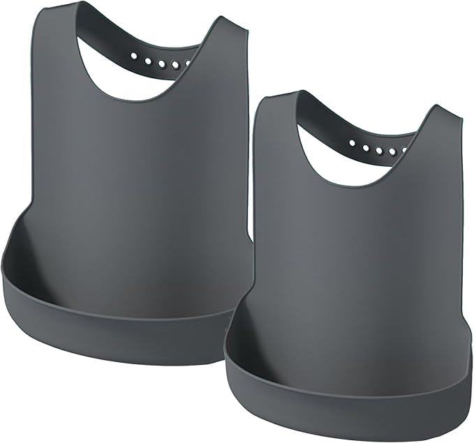 Silicone Adult Bib, Adjustable and Washable Bib by Tiwerlfe