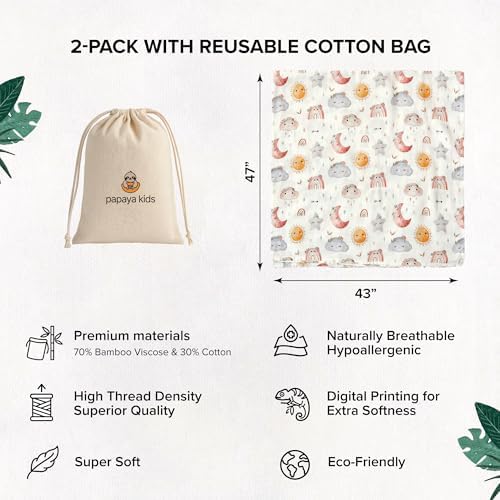 Muslin Swaddle Blankets for Newborns, Bamboo Viscose and Cotton Baby Blanket - Image 4