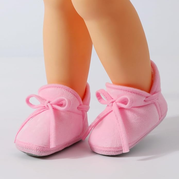 Baby Booties Newborn Fleece First Walking Shoes Non-Slip Sole Slippers Cozy - Image 2