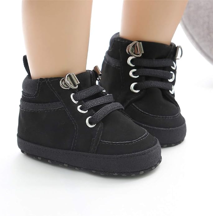 Meckior Toddler Baby Boys Girls High Tops Ankle Sneakers Soft Anti-Slip Sole PU - Image 5