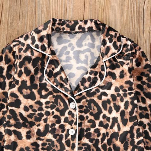 Kids Baby Girl Boy Satin Pajamas Set Button Down Sleep Shirt Top+Long Pants - Image 4