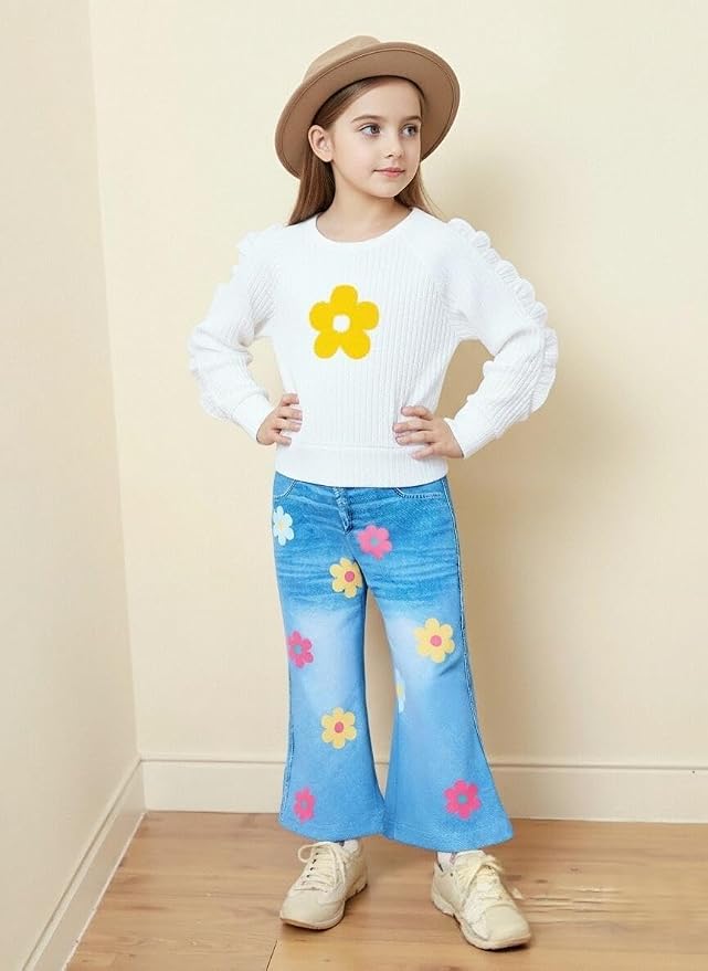 Renotemy Toddler Baby Girl Clothes Fall Winter Outfits Gifts 12Months-5T - Image 2