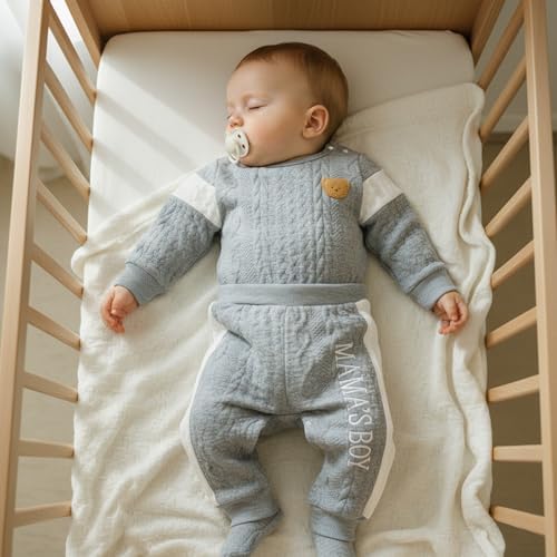 Giraropa Newborn Baby Boy Clothes Rib Knit Romper Jumpsuit Solid Sweater - Image 5