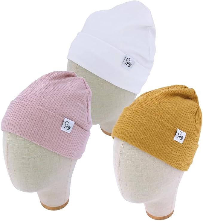 Jersey Beanie Hat for Newborn Baby Boys Girls Silky Satin Lined Hats Bonnet - Image 2