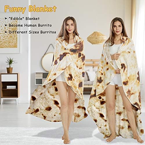 SeaRoomy 90 in Burrito Tortilla Blanket, Funny Large Throw Blanket - Image 4