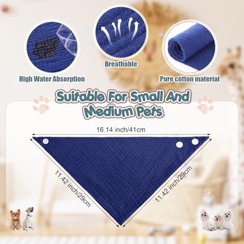 10 Pcs Muslin Cotton Triangle Dog Bandanas Reversible Pet Bibs Scarf Dog Scarves - Image 2