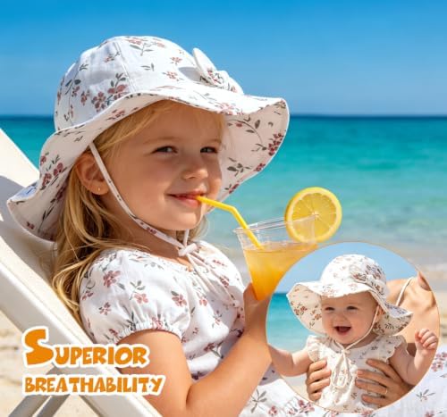 Baby Sun Hat Infant Toddler Girl Kids Sun Protection Beach Bucket Hats - Image 2