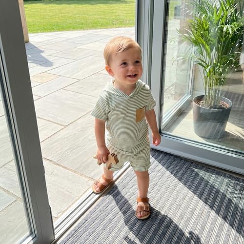 Toddler Baby Boy Hooded Dinosaur Summer Outfit Funny T-Shirt Shorts Set - Image 2