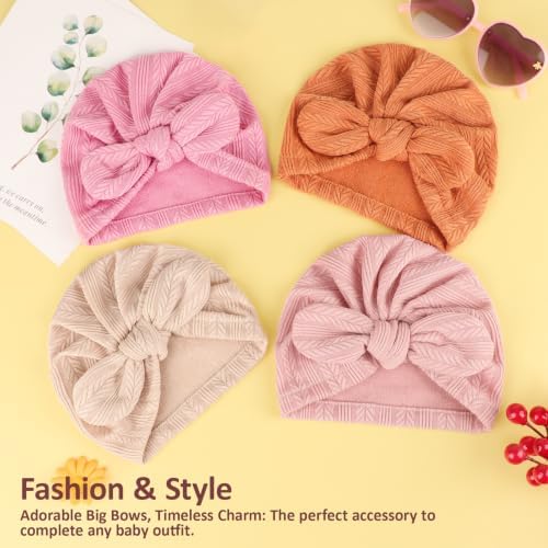 DRESHOW BQUBO Newborn Baby Bow Knot Turban Hat Hospital Hat Baby Infant Beanie - Image 7