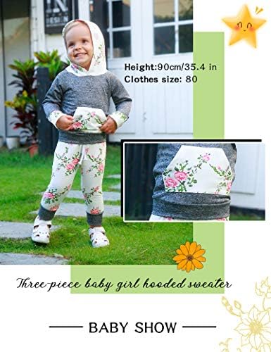 oklady Baby Girl Clothes, Hoodie Tops Floral Pant - Image 2
