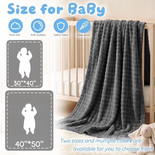 Fleece Baby Blanket for Girls Boys, Soft Cozy Cute Infant Toddler Receiving - Image 4
