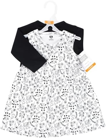 Hudson Baby Infant and Toddler Girls Cotton Dress and Cardigan Set - Image 2