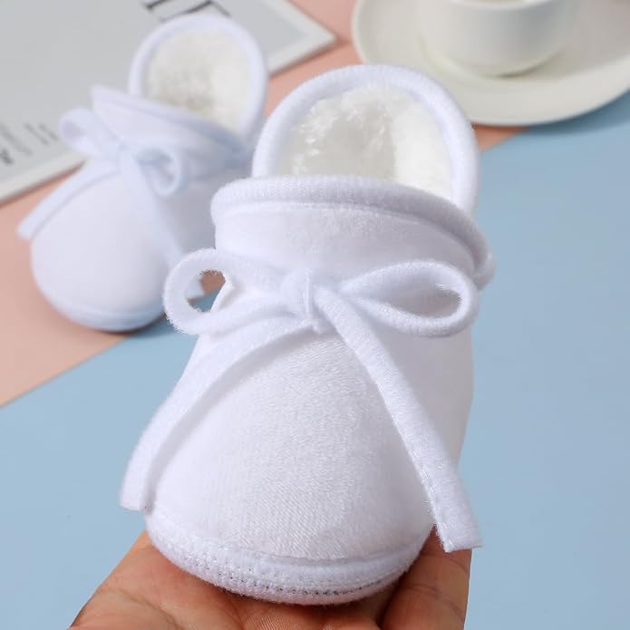 Baby Booties Newborn Fleece First Walking Shoes Non-Slip Sole Slippers Cozy - Image 6