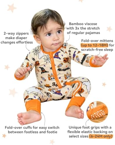 babee Reshinee Bamboo Viscose Baby Footie Pajama, Zipper Sleeper Boys Girls - Image 5