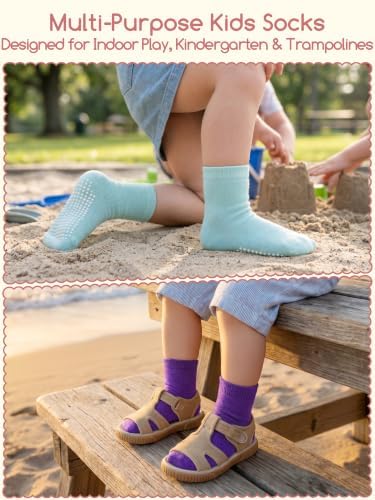 Aroveea Toddler Socks Non Slip Grip Ankle Baby 12 Pack - Image 5