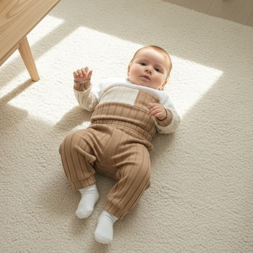 Giraropa Newborn Baby Boy Clothes Rib Knit Romper Jumpsuit Solid Sweater - Image 6