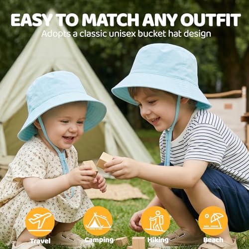 Toddler Bucket Hats UPF 50+ Baby Sun Hat Adjustable Kids Sun Protection Summer - Image 4