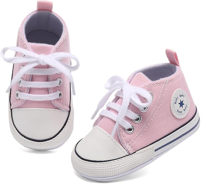 Unisex Baby Girls Boys Canvas High-top Shoes, Newborn Infant Anti-Slip Soft - Image 4