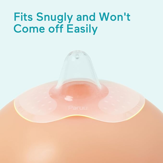 Paruu Contact Nipple Shields, Butterfly Breastfeeding Nipple Shields for Protecting Flat or Inverted Nipples, 100% Food-Grade Silicone, Made Without BPA/BPS, Include Carry Case (20mm)